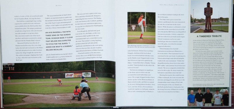Joe Miller's photos of Dundas ballpark, inside Town Ball Parks book.