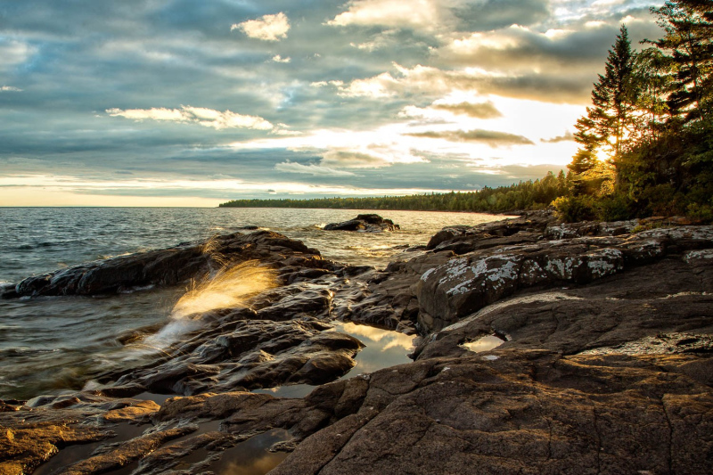 Sunset and splash