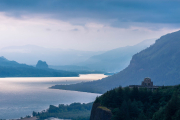 Vista House on cloudy morning