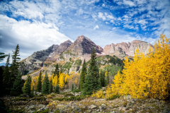 Maroon Bells and yellow aspens